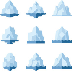 Collection of Iceberg Icons.

