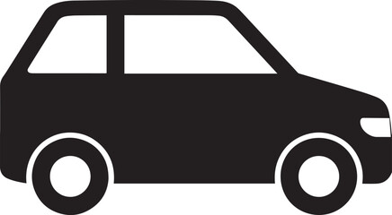 Black Car Silhouette Vector Format – Minimal Auto Icon Design