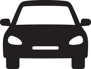 Obraz premium Black Car Silhouette Vector Format – Minimal Auto Icon Design