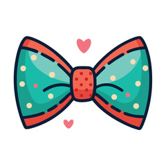 Naklejka premium A formal black bow tie with a small heart pattern, symbolizing a romantic event, a special occasion, and a stylish look.