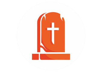 Obraz premium Stylized LED-lit tombstone illustration