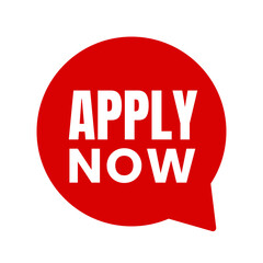 Apply Now Speech Bubble - Vector Illustration