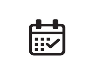 Modern 2D calendar check icon for apps