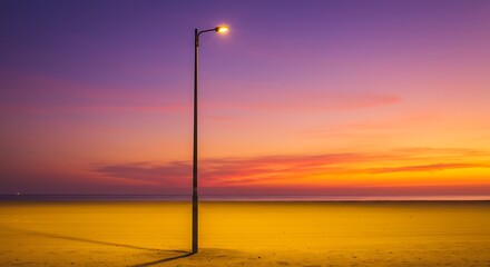 a photo of a lamppost in the late afternoon