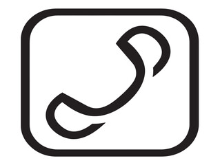 Minimalist outlined call icon for mobile interfaces