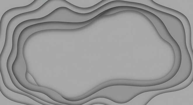 Gray background design with layered paper cut effect