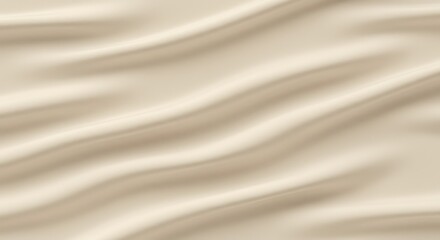 Light beige fabric shows delicate silk like smooth satin curves