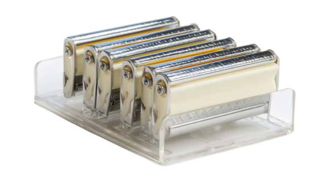 Razor blades in plastic holder background isolated on a Transparent background, PNG file.