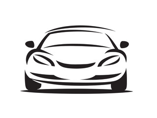 Modern vector car icon in line art format