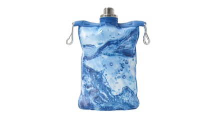 Refillable water pouch background isolated on a Transparent background, PNG file.
