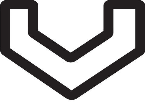Clean modern caret down icon for UI