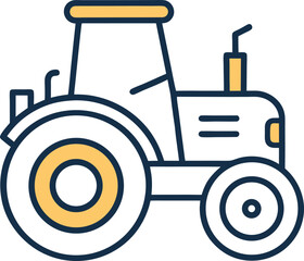  farm tractor simple line icon