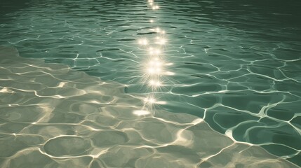 Ocean Surface Abstract Texture With Sun Reflection.