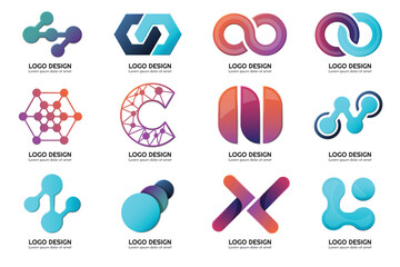 Modern Shapes Logo's , Tech Logo's , Unique Logo's.