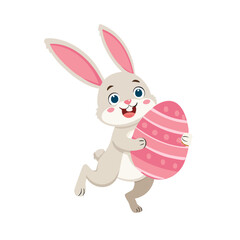 Obraz premium Easter Bunny with Easter Egg Isolated on a Transparent Background 