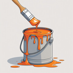 paint can and brush