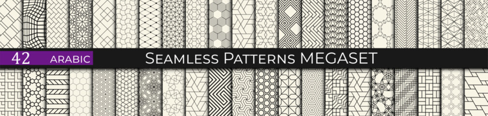 seamless geometric arabic pattern set, islamic background 