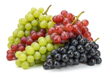 Fresh Grape Clusters Variety - A vibrant mix of green, red, and black grapes, showcasing their natural colors and freshness. Perfect for healthy eating or winemaking