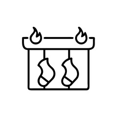 Vector illustration set of a fireplace icon