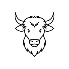 yak head line art
