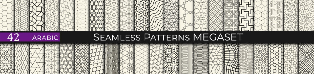 seamless geometric arabic pattern set, islamic background 