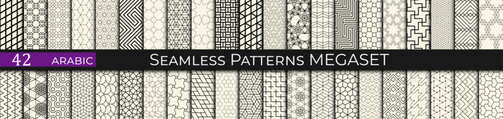 seamless geometric arabic pattern set, islamic background 
