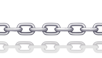 Obraz premium straight steel chain isolated on white transparent background. silver reflective chain. cut out.link, bond, clip, connection, gem, grey, hard, jewellery, metallic, power, reflective, row, safety, 