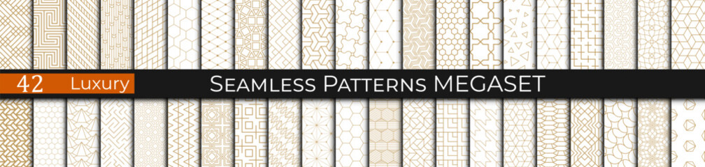 set of golden luxury patterns