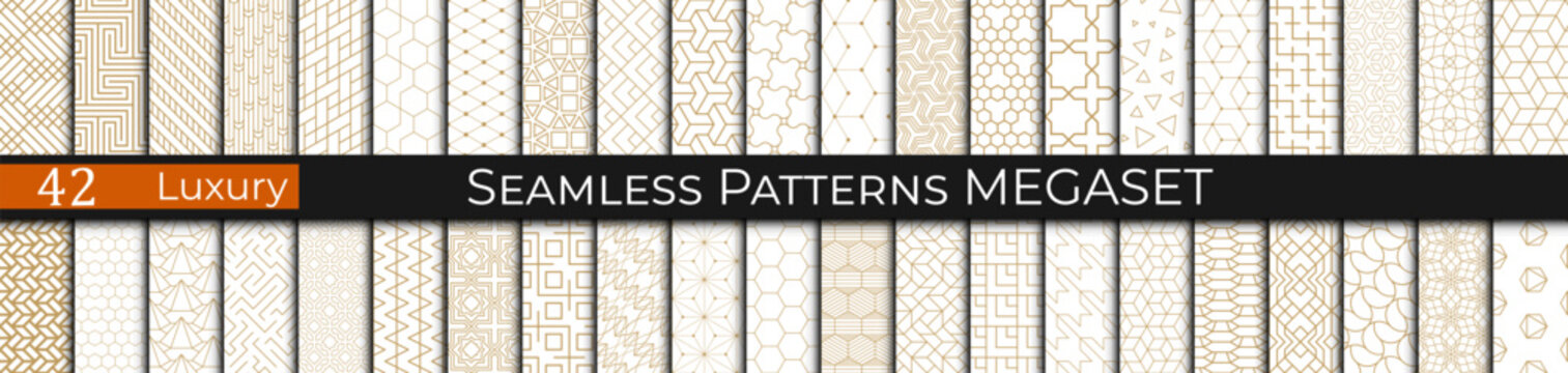 set of golden luxury patterns