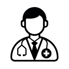 Doctor Flat Vector Icon Isolated for Clinics, Hospitals, and Health Campaigns