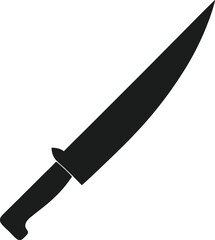 Minimal clean black silhouette icon of a knife on white background
