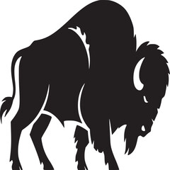 Bison silhouette vector illustration of american buffalo wildlife animal mammal graphic design image black and white art