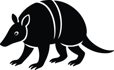 Silhouette armadillo walking graphic wildlife illustration Vector illustration