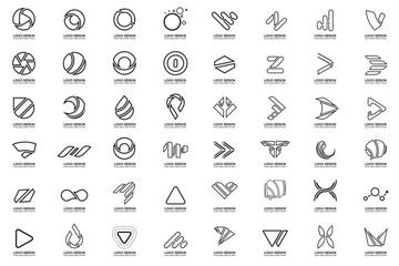Black and White Modern Shapes Logo's, Tech Logo's, Unique Logo's, Alphabet Logo's.