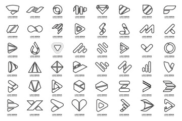 Black and White Modern Shapes Logo's, Tech Logo's, Unique Logo's, Alphabet Logo's.