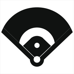 Simple Black and White Baseball Diamond Icon/A clean, vector graphic of a baseball diamond.