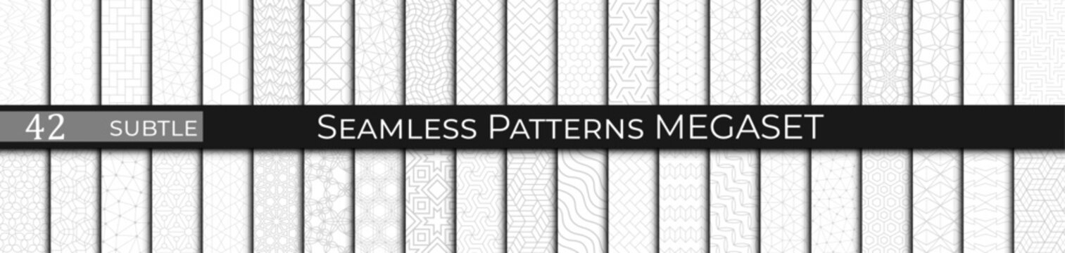 subtle grey geometric seamless pattern set
