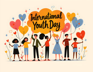Fototapeta premium Ai generated image of international youth day with vector view.