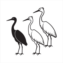 Obraz premium Little egret icon vector art