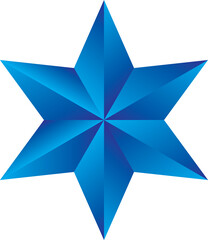 Obraz premium Blue Six-Pointed Star with Geometrical Shapes Design