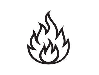 Clean vector fire icon with burning elegance