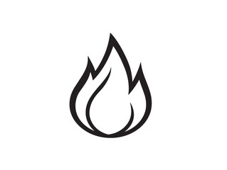 Elegant Minimal Flame Icon with Linear Details