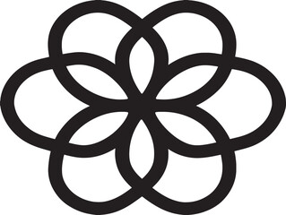 Decorative Flower Icon in Elegant Line Art Style