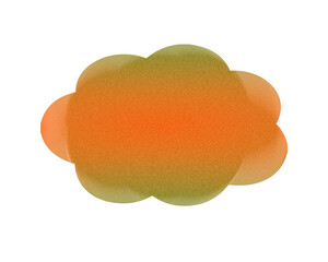 Abstract organic shape with grainy texture in warm orange and green gradient