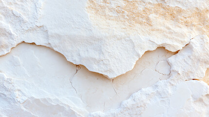 Fototapeta premium Close-up of rugged white rock surface showcasing intricate textures and natural patterns in earthy tones.