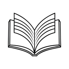 Open book with outlines showing pages cover details reading knowledge