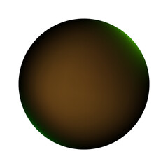 Abstract textured sphere with green glow on dark speckled background