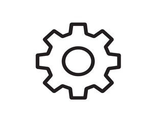 Minimalist Line Art Gear Icon for Tech Use