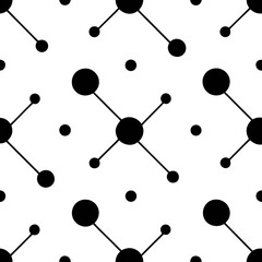 Minimalist dots and lines seamless pattern
