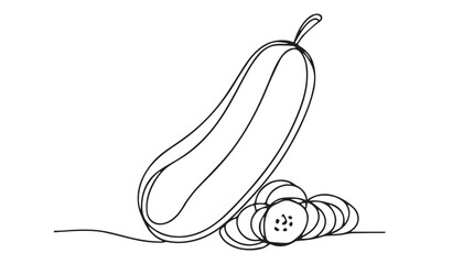 Continuous one single minimal line drawing Cucumbers